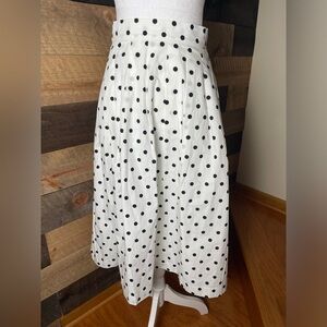 TALBOTS PLEATED POPLIN FIT & FLARE SKIRT - PICNIC DOT, Size 10